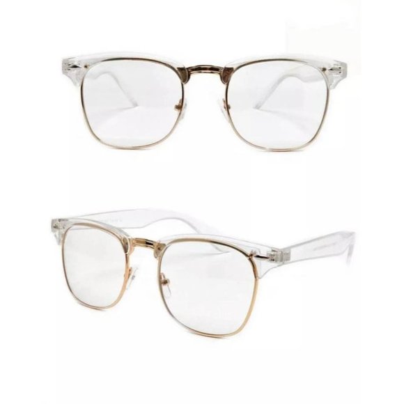 Eyeglasses Gafas CLUB Half Rim Women Wayf Clear Lens Shadz Metal Bottom SHADZ - Picture 4 of 5